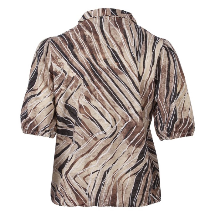 Enjoy Blouson pofmouw kraag Beige bruin